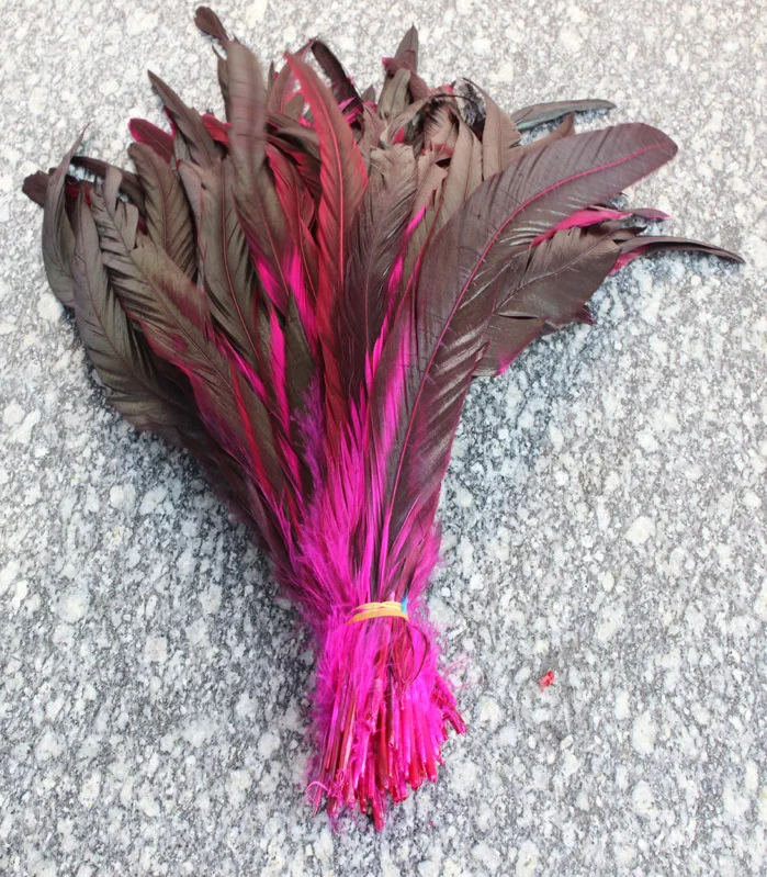 

Wholesale 100 PCS Mei red natural rooster tail 30-35 cm / 12 to 14 inches