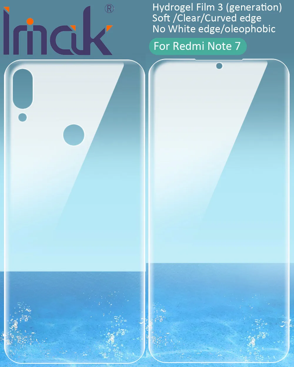 Гидрогелевая пленка imak для Xiaomi Redmi Note 8 7 Pro прозрачная защитная задней и