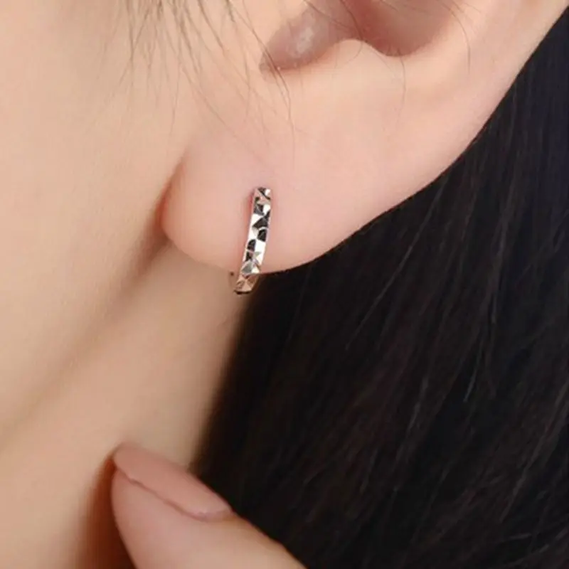 

1 Pair Fashion Women Lady Girl Silver Plated Alloy Simple Hoop Earrings HOT Nice Jewelry clip ear stud
