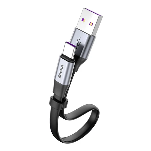 gray black Baseus 0,23 м 40 Вт USB зарядка флэш C 5A Тип Быстрая зарядка кабель для huawei совместимый 2A Быстрая зарядка для USB-C телефон - Цвет: gray black