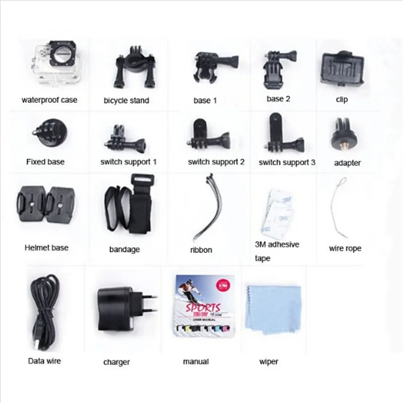 GoPro hero 3 стиль SJ4000 go pro камеры 30 М Водонепроницаемый 1080 P Full HD DVR Спорт действий