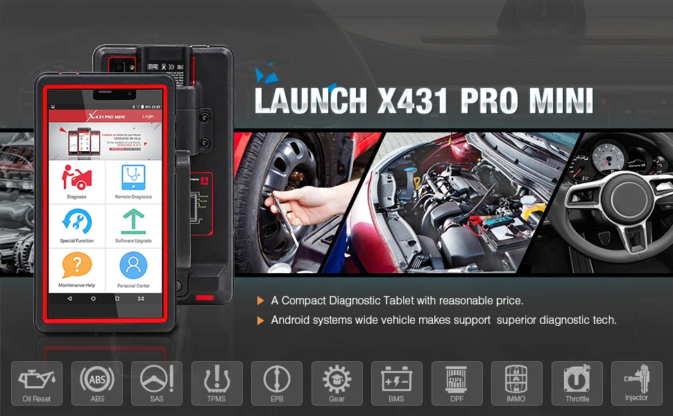 launch X431 Pro мини-сканер X-431 pro mini Bluetooth Wifi Автомобильный диагностический инструмент с 2 летним бесплатным обновлением онлайн