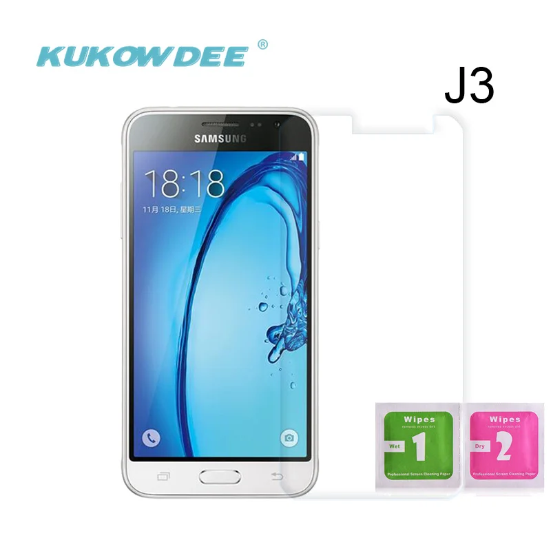 KUKOWDEE 2 шт. закаленное стекло для защиты экрана Samsung J1 J3 J5 2016 J7 2017 A3 A5 A7 защита лист из