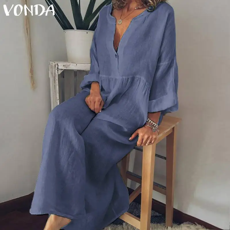 VONDA/летние платья 2020 большие размеры сексуальное винтажное длинное платье макси