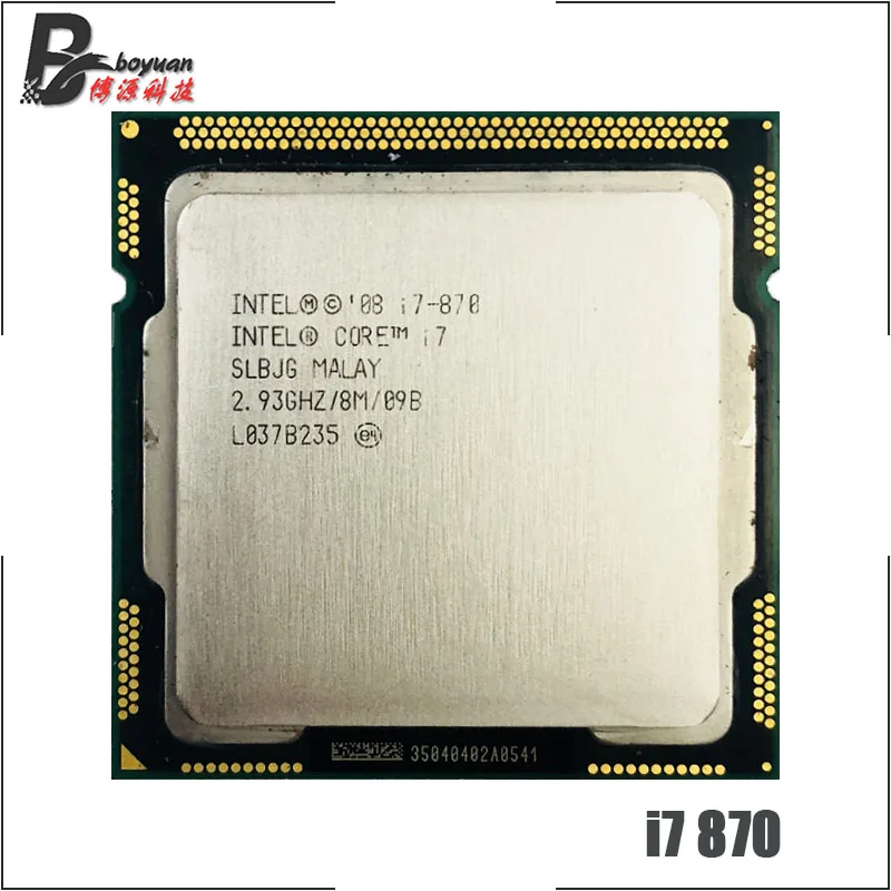Процессор Intel Core 1156 i7 870 2 9 ГГц четырехъядерный процессор 8 м 95 Вт LGA|cpu processor|core i7-870i7 |