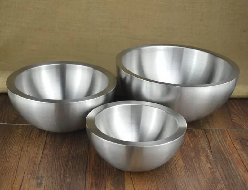 

304 stainless steel double salad bowl cream maker Bowl