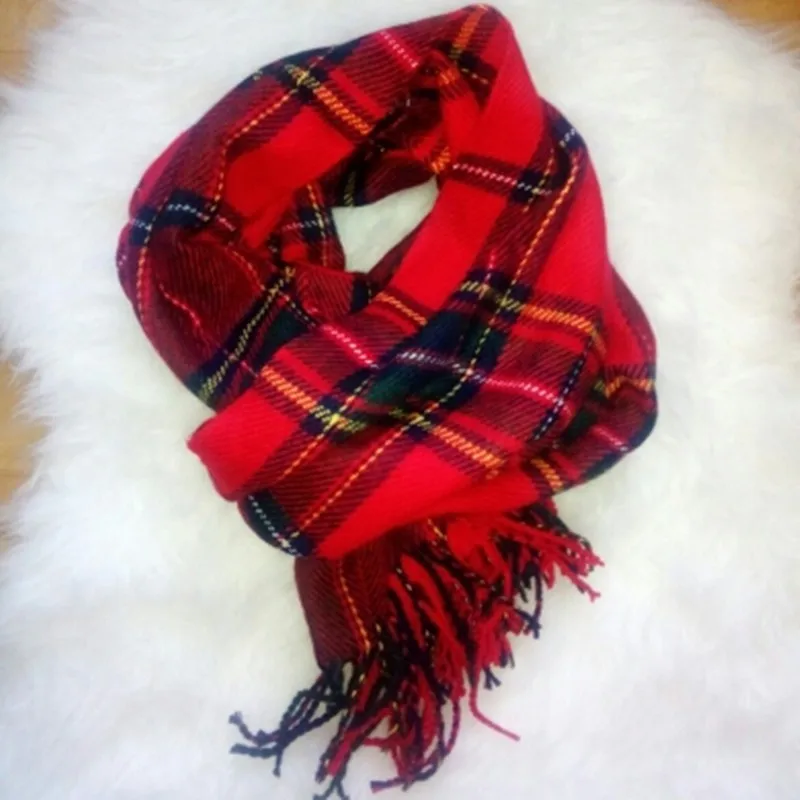 1 шт./лот классический британский для женщин теплые длинные шотландская клетка