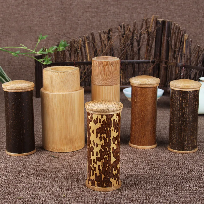 Новая маленькая натуральная бамбуковая баночка чайная коробка посуда черная