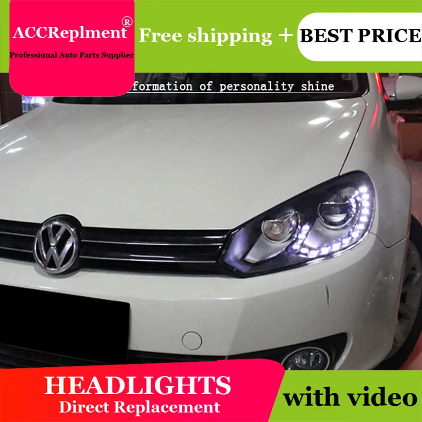 

Car styling Led Head Lmap for vw Golf 6 headlight 2009-2013 led headlight led drl turn signal drl H7 hid Bi-Xenon Lens low beam