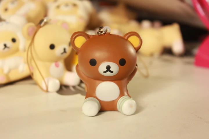 6 см оригинальная упаковка, мягкая ароматическая кавайная игрушка Rilakkuma squishy queeze, подвеска для сотового телефона, мягкий медвежонок - Цвет: Серебристый / серый