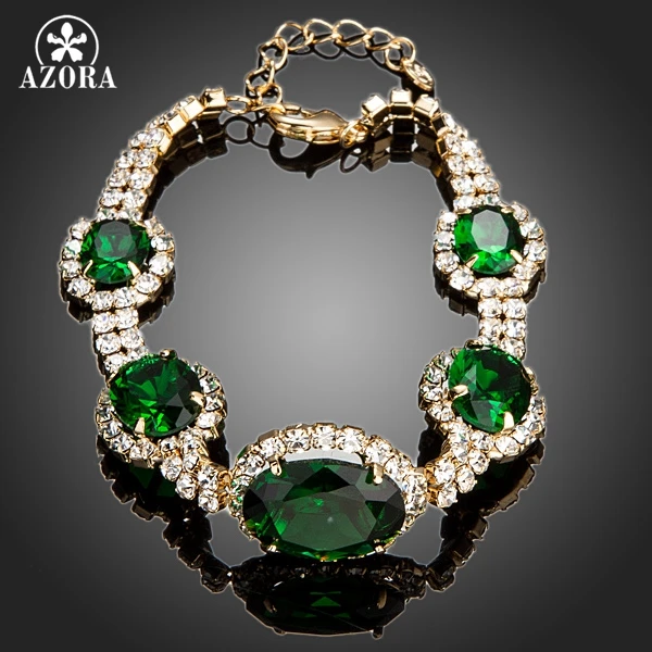 AZORA известный бренд овальной огранки CZ камень Роскошные браслеты TS0054|bracelet