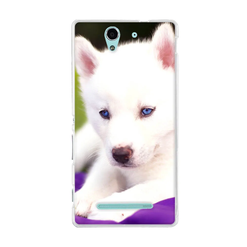Задняя крышка из ТПУ для Sony Xperia C3 чехол с рисунком кошки Ультратонкий силиконовый