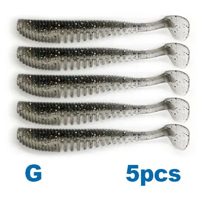 5 шт. мягкие рыболовные силиконовые приманки Shad 11 см 5,2 г Swimbait яркие щуки Бас Приманка искусственная приманка рыболовные снасти - Цвет: G 5PCS