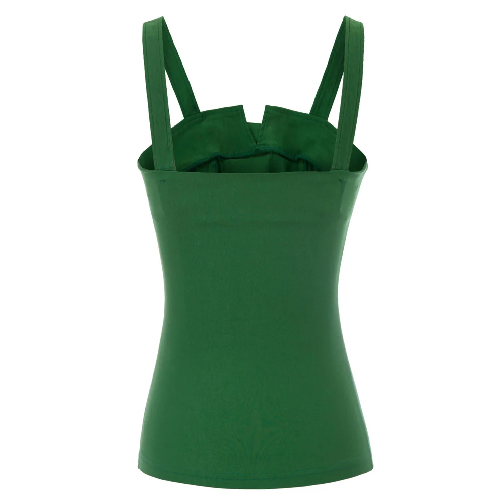 Belle Poque Sexy Women's Sleeveless Adjustable Strappy Vintage Tank Top 1950s Pin Up Style Crop Tops fit for Jeans Shorts Skirt