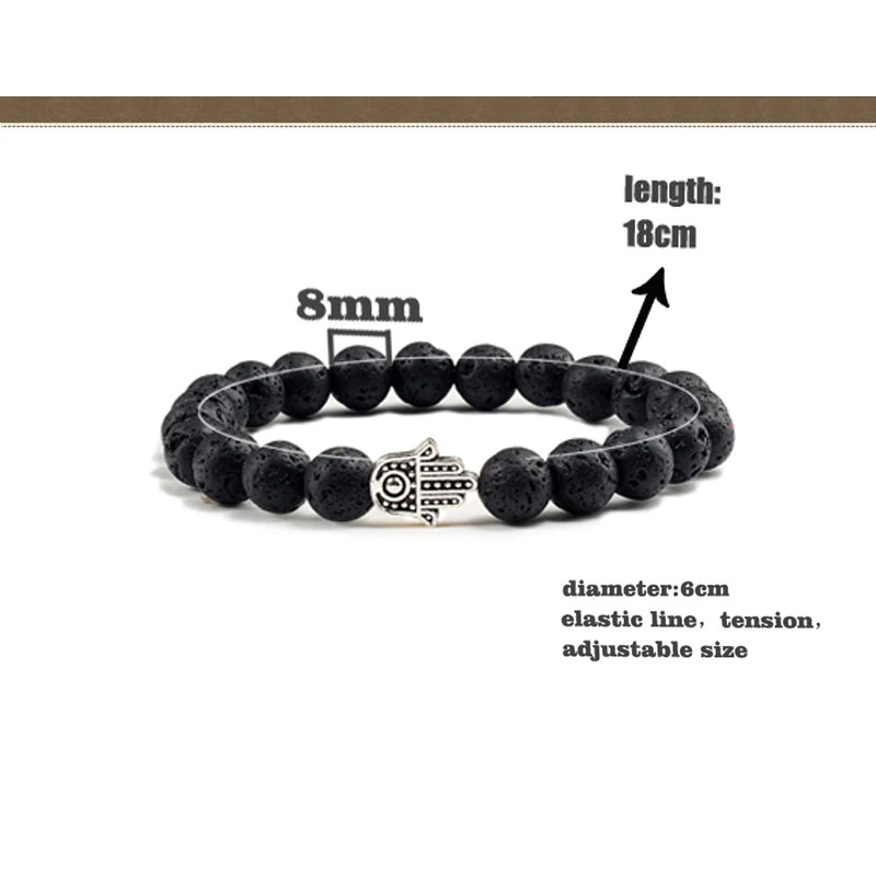 Эластичный браслет из натурального камня для мужчин белый фарфоровый с