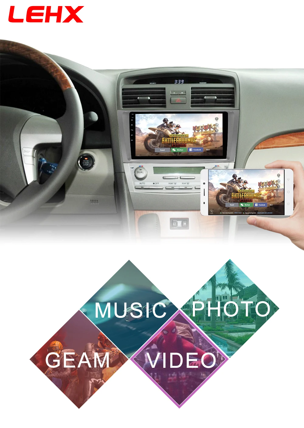 LEHX Android 8,1 автомобильный мультимедийный плеер 2 din автомагнитола для toyota camry 2007 2008 2009-2011с навигацией автомобиля стерео головное устройство