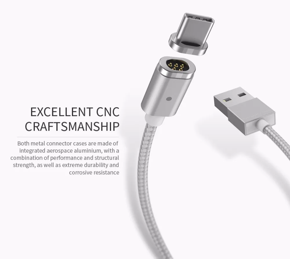 Металлический магнитный кабель для передачи данных WSKEN Mini 2 Type-C быстрая зарядка