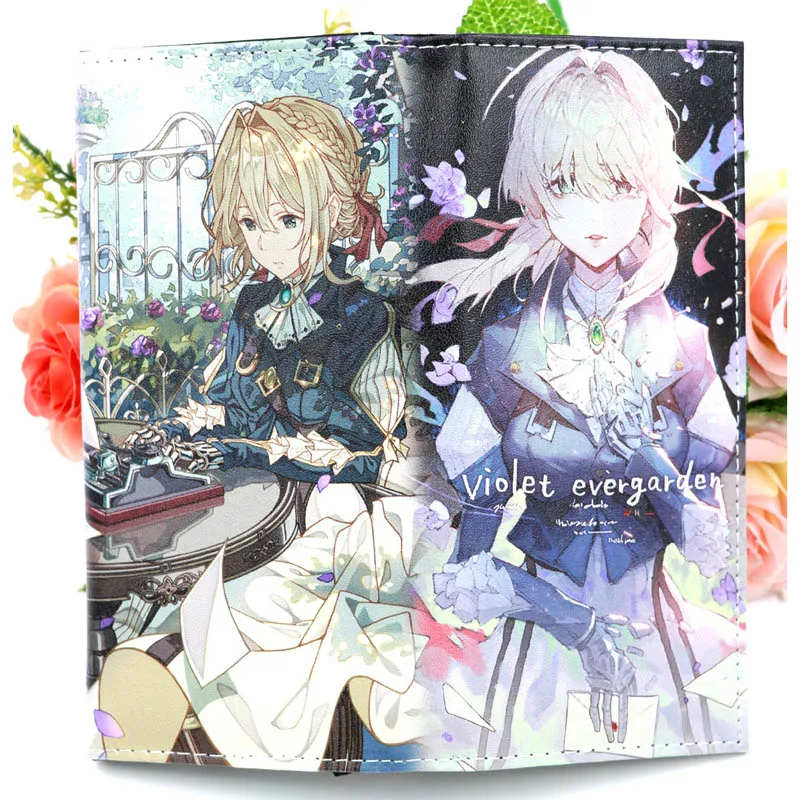 Красочный аниме фиолетовый Evergarden Длинный кошелек держатель для карт кошелек с внутренним карманом для монет - Color: Violet Evergarden