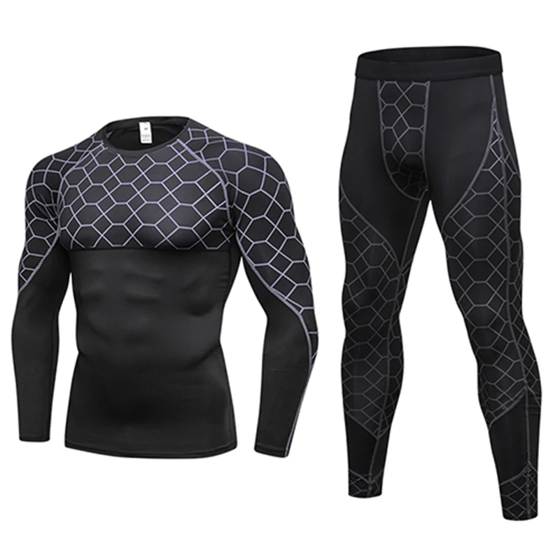 

Men Sport Suits Long Sleeves T-shirt+Pants Quick Dry Jogging Suits Clothes Soccer Training GYM Fitness Running Sets Tracksuit