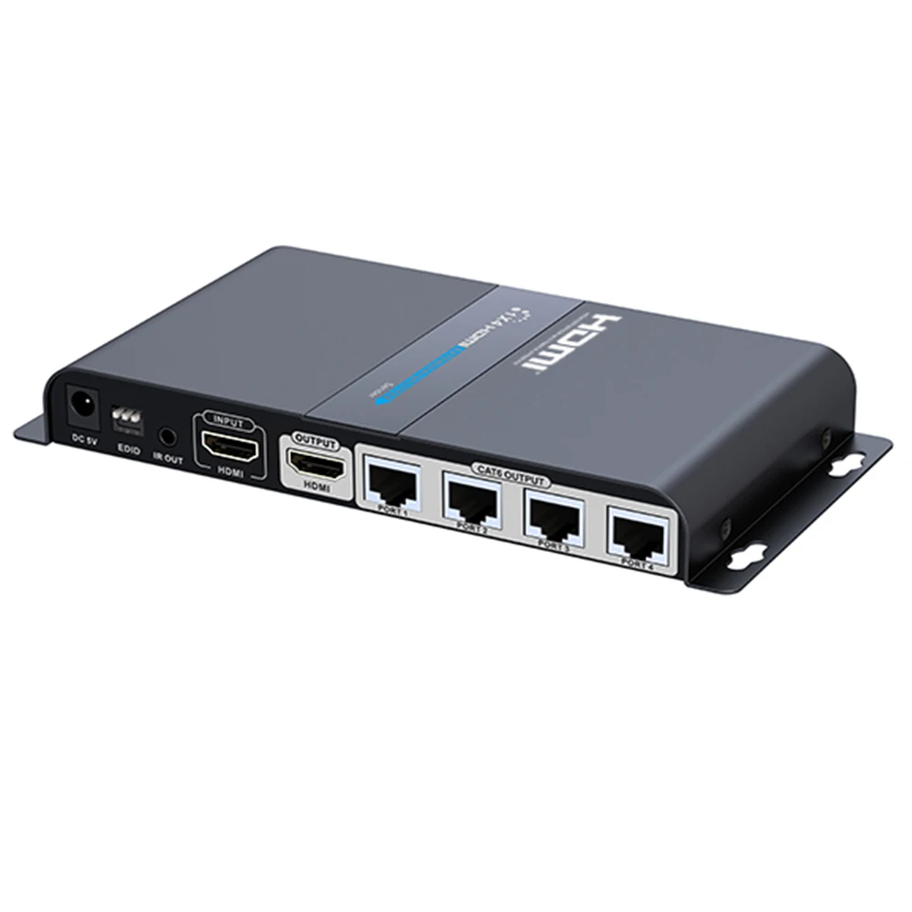 LKV714Pro HDMI 1X4 расширитель сплиттер с адаптером питания HDMI петля и ИК усилитель cat5e/6 до 60 м(1 TX и 4 RX в комплекте