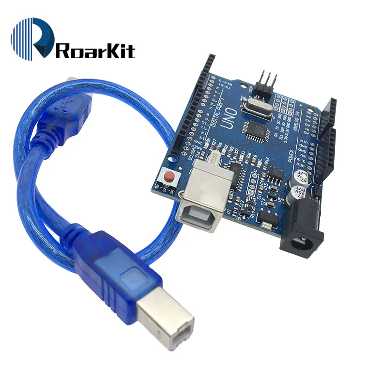 Один набор UNO R3(CH340G) MEGA328P для Arduino UNO R3 с USB кабелем ATMEGA328P-AU макетной платы