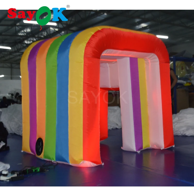 

New Design LED Rainbow Color Photo Booth Shell Inflatable Photo Booth Enclosure Photo Booth Tent Party for Kids