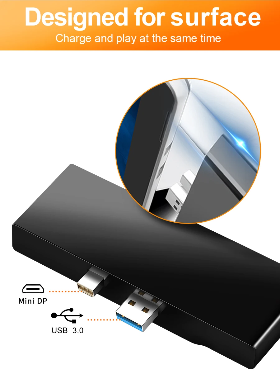 Rocketek HUB 4K HDMI и usb 3,0 кард-ридер/1000 Мбит/с гигабитный Ethernet адаптер для SD/TF micro SD microsoft Surface Pro 3/4/5/6