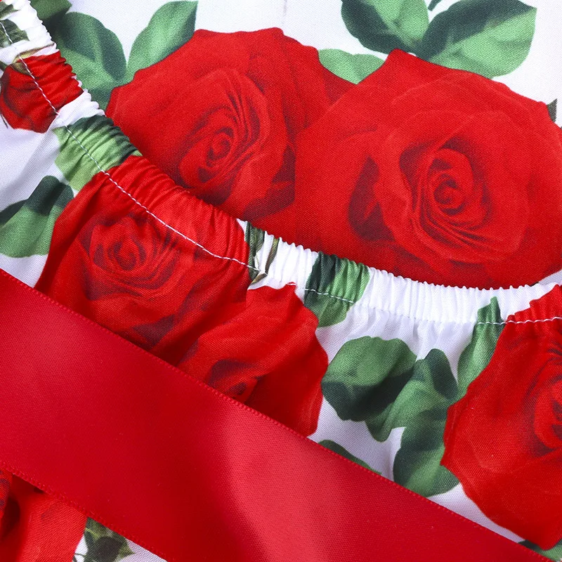 Лето 2009 платье с вырезом и плечом для девочек + пояс детское красное пляжное