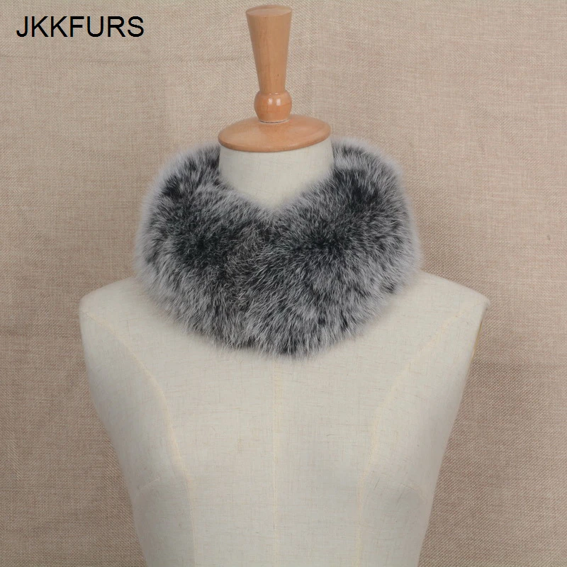 JKKFURS Магнитный воротник из 2019 натурального Лисьего меха женский модный стиль