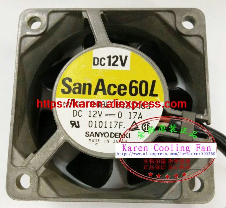 Оригинальный охлаждающий вентилятор Sanyo 109L0612S403 60*60*25 мм 6 см 12 В 0 17 А в алюминиевой