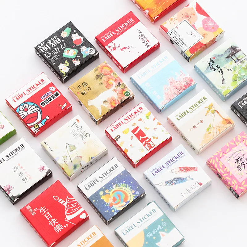 

40 pcs/pack Cute Creative Box Package Decorative Sticker Set Diary Album Label Sticker DIY Stationery Stickers Escolar Papelaria