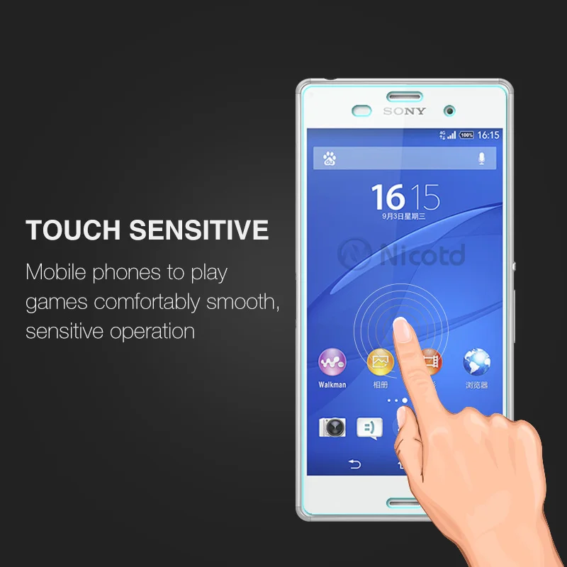 Закаленное стекло Nicotd для Sony Xperia Z3 защита экрана 9H 2.5D Защитное телефона D6633 D6643
