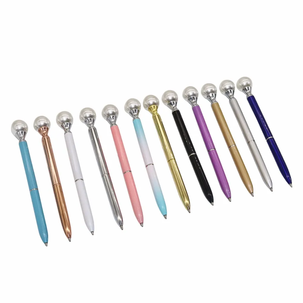 1 шт. цветная жемчужная металлическая шариковая ручка 12 цветов Kawaii Queen's crutch