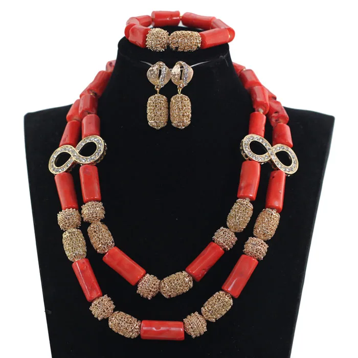 Ювелирный Комплект из колье и серёг в африканском стиле|african bridal jewelry set|coral beads