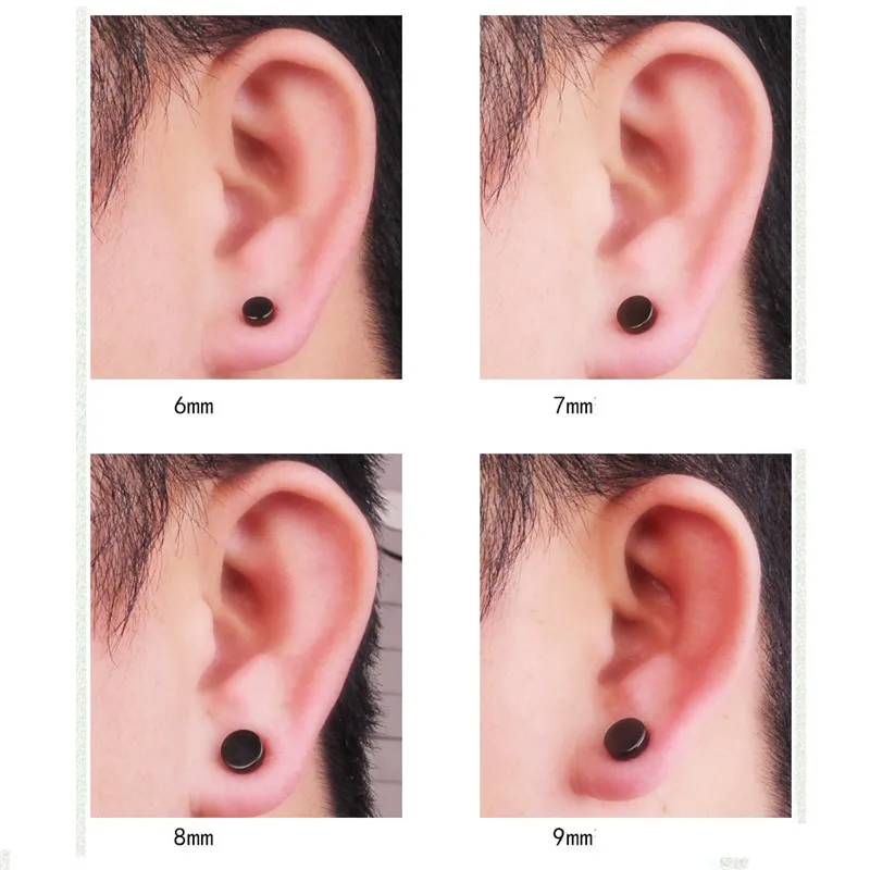 Punk Men Magnet Stainless Steel Ear Studs Earrings Black Woman Earings Without Piercing fashion 2021 Jewelry | Украшения и