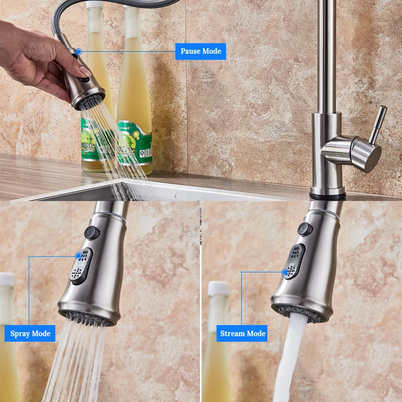 Pull Out Sensor Kitchen Faucet Stainless Steel Sensitive Touch Control Faucet Mixer For Kitchen Touch Sensor Kitchen Mixer Tap