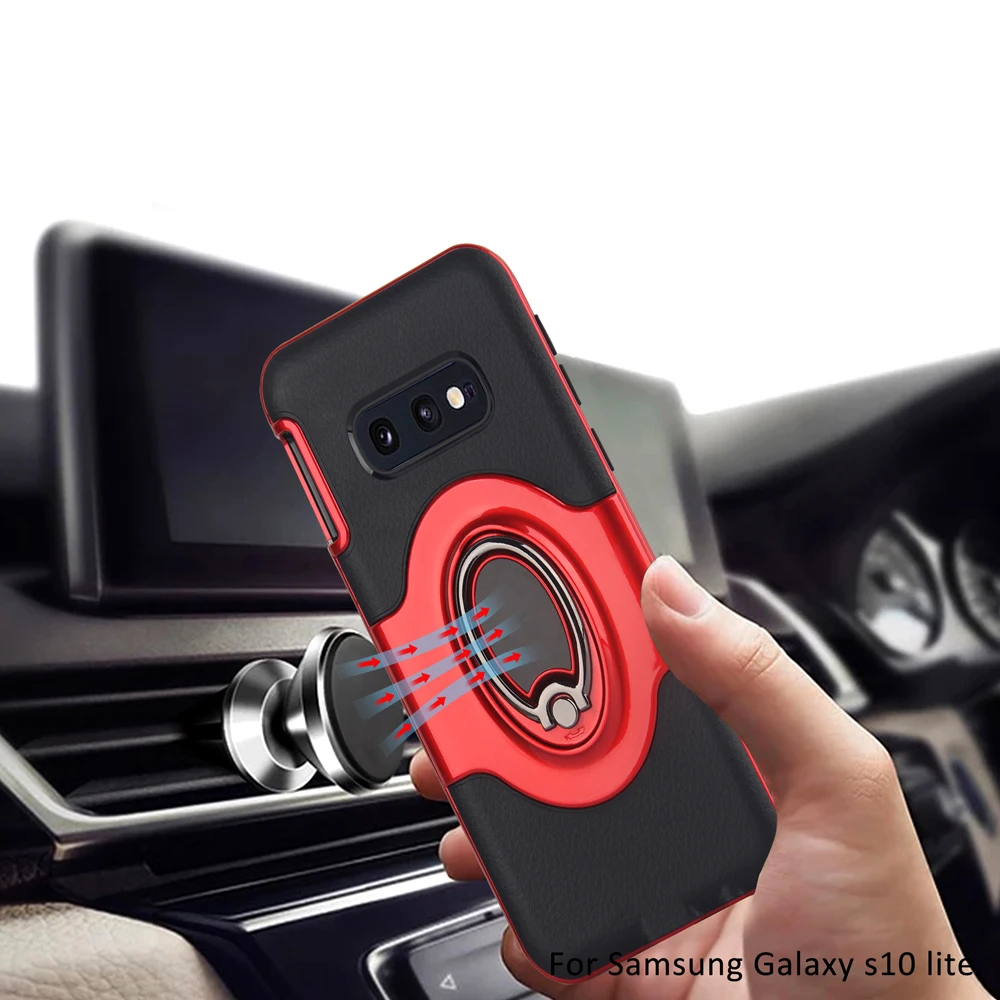 ChauLok Phone Cases for Samsung Galaxy S10e lite Case Ring Bracket Armor For S10 3 in 1 Plus |