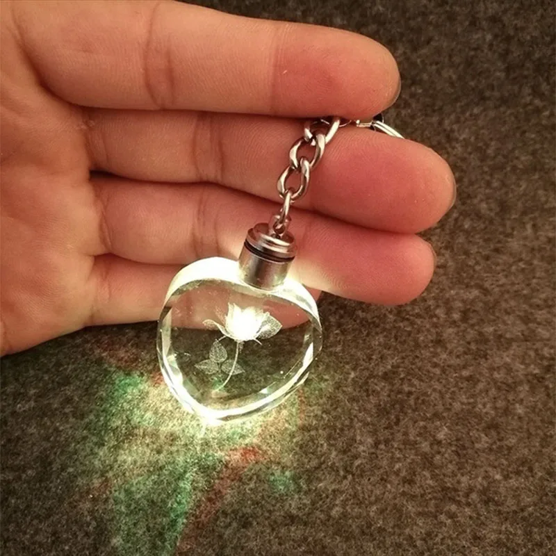 Автомобильные женские брелоки любовь фея сердце Кристалл светодиодный фонарик