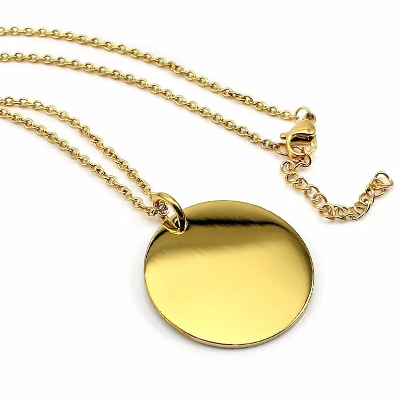 Подвеска с круглым узором чокер золотого цвета лазерное слово/Имя/логотип