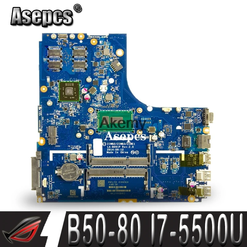 ZIWB2/ZIWB3/ZIWE1 LA B091P материнская плата для ноутбука Lenovo B50 80 тест оригинальная I7 5500U AMD
