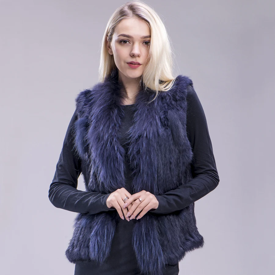 ZDFURS * Бесплатная доставка женский жилет из натурального кроличьего меха с