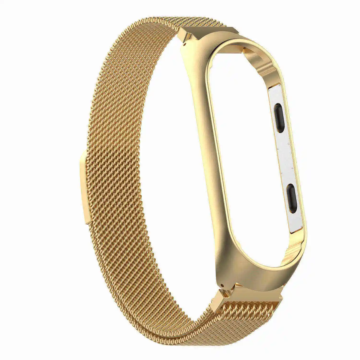 Gold Mi lanese металлический ремешок+ рамка mi Band 4 умный браслет из нержавеющей стали ремешок для Xiaomi mi Band 4 Магнитная Петля ремешок для запястья 4 - Цвет: Gold
