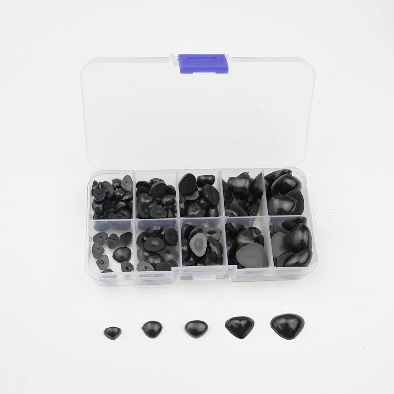 Black Noses 140 шт/коробки пластиковые плоские безопасные носики DIY ремесленные принадлежности плюшевые игрушки мягкие куклы аксессуары амигуруми Глазные яблоки декор с изображением глаз - Цвет: Black Noses