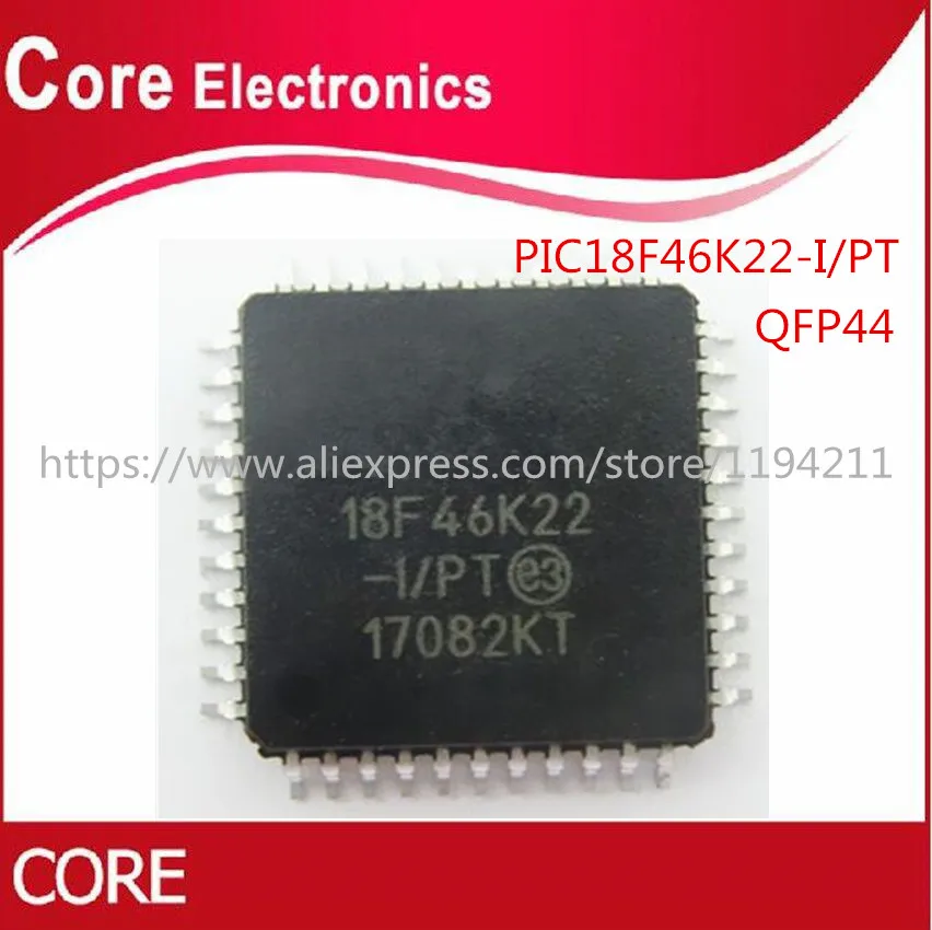 10 шт./лот PIC18F46K22-I/герметизирующая ptfe-лента для PIC18F46K22 TQFP-44 новый модуль |