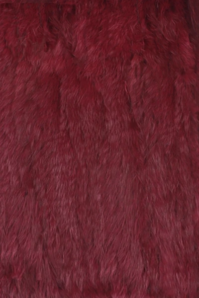 Wine Red Натуральный меховой жилет вязаный кроличий мех толстый жилет большой воротник пальто с карманом открытый стежок женский жилет наивысшего качества - Цвет: Wine Red