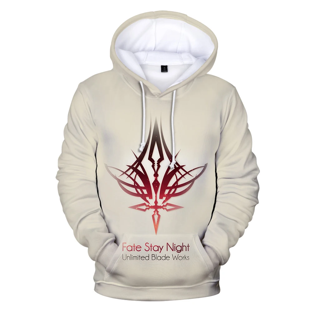 Новая мода Fate Stay Night Толстовка для мужчин/женщин Kawaii Аниме толстовки уличная печать Fate Stay Night Пуловеры Одежда