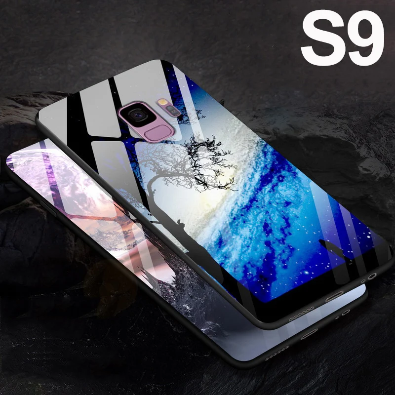 Чехол для Samsung galaxy S9 чехол из закаленного стекла задняя крышка S 9 G9600 телефона с