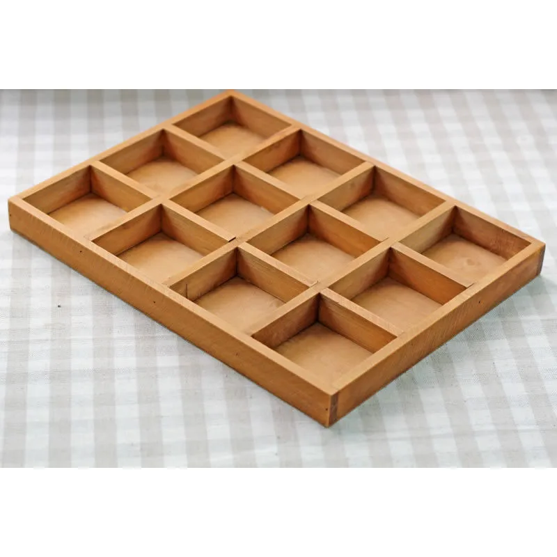 Винтажный поднос для хранения настольных ремесел деревянные цветочные горшки