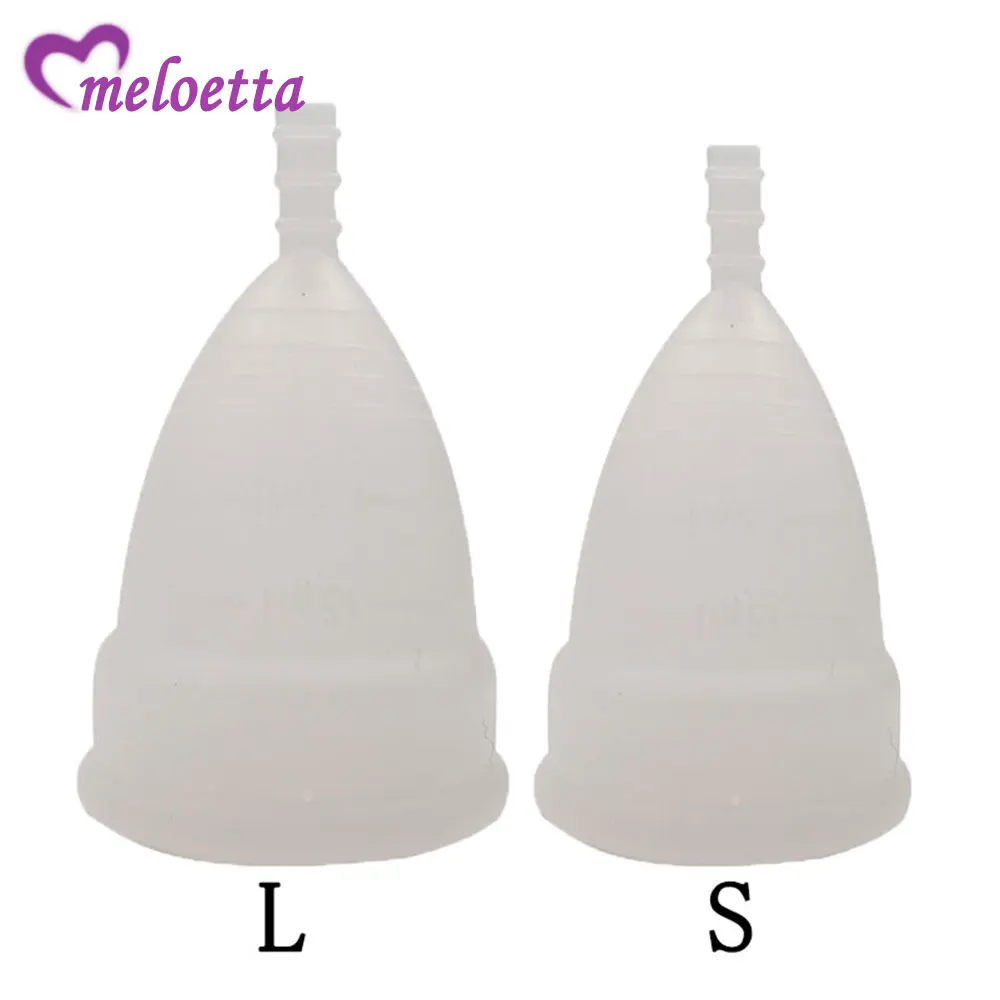 2 white cup(L and S) Горячая менструальная чашка для женщин Женская гигиена медицинская силиконовая чашка менструальная многоразовая Дамская чашка копа менструальная, чем подушечки - Цвет: 2 white cup(L and S)