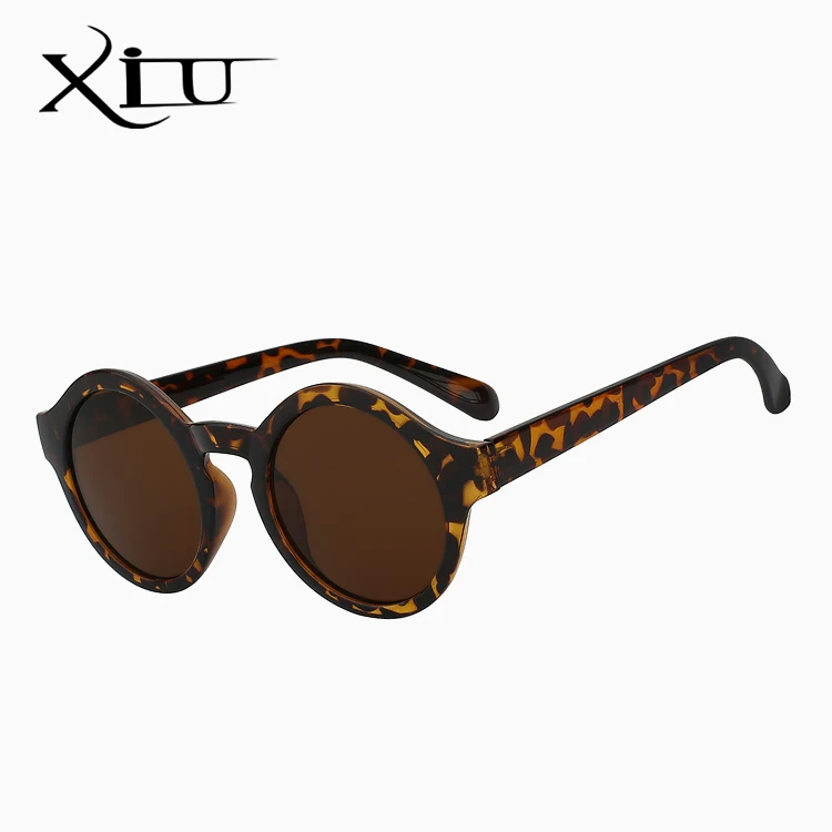 Leopard w brown len Круглые Круглые Солнцезащитные очки для женщин, Ретро стиль, Винтажные Солнцезащитные очки для женщин, брендовые дизайнерские солнцезащитные очки для женщин, Oculos Gafas De Sol Mujer - Цвет линз: Leopard w brown len